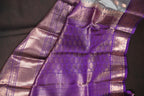 Grey Purple Kanchi Vintage Silk Saree with Rich Zari Weaving