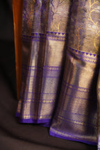 Purple Kanchi Bridal Saree with Silver Zari Weaving
