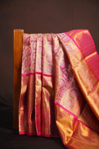 Rani Pink Kanchi Bridal Saree with Rich Gold Zari