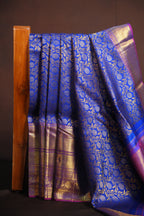 Royal Blue Kanchi Bridal Saree with Rich Zari Weaving