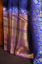 Royal Blue Kanchi Bridal Saree with Rich Zari Weaving
