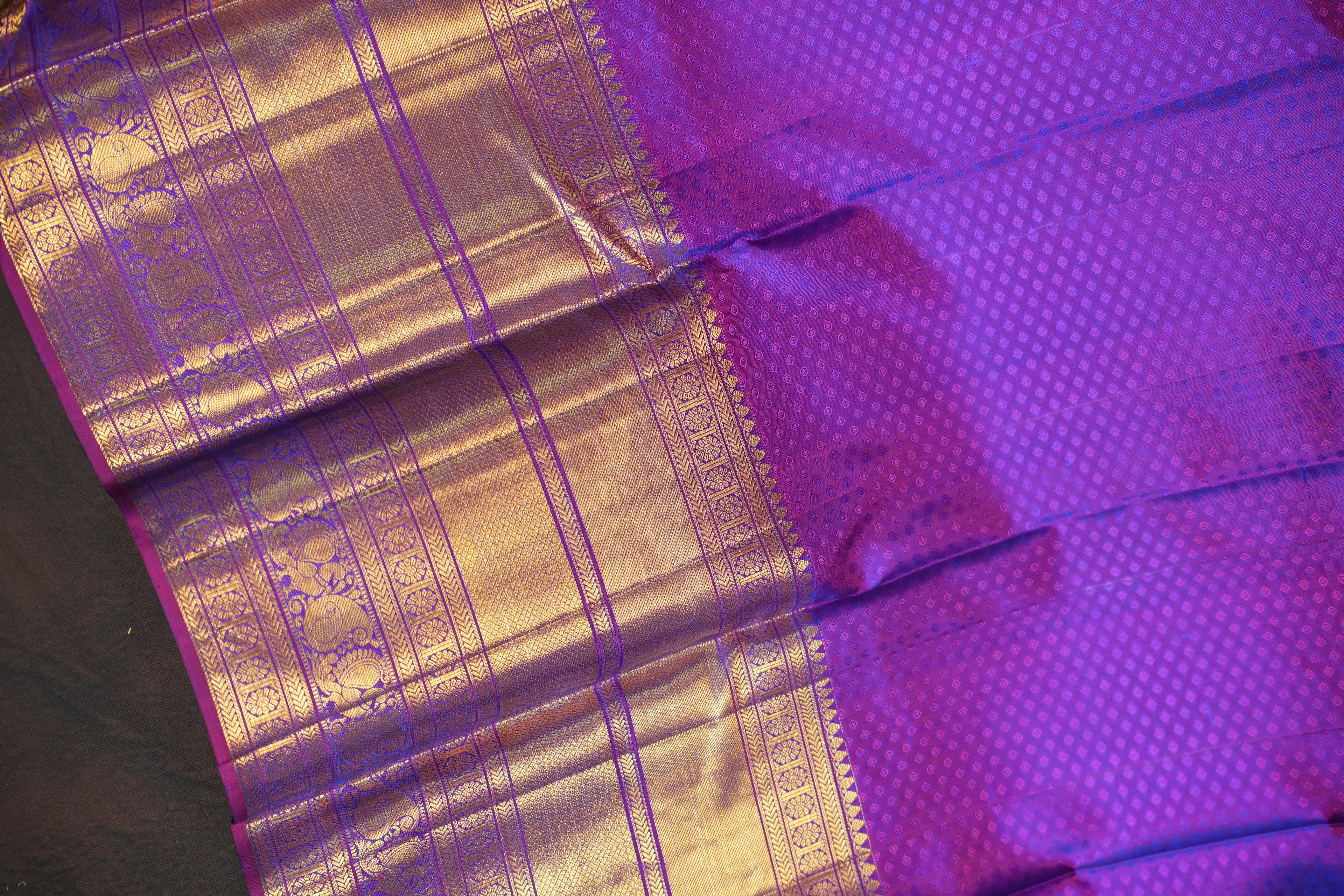 Royal Blue Kanchi Bridal Saree with Rich Zari Weaving