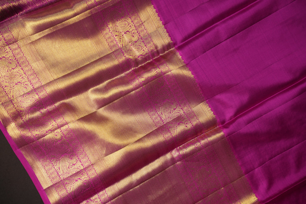 Pink Kanchi Bridal Saree with Rich Gold Zari Weaving