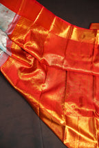 Ice Blue Kanchi Bridal Saree with Rich Gold Zari