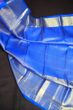 Royal Blue Kanchi Bridal Saree with Silver Zari Weaving