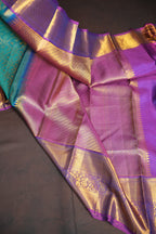 Peacock Blue Kanchi Bridal Saree with Rich Gold Zari