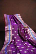 Royal Purple Maharani Pattu Saree with Silver Zari Border