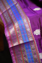Royal Purple Maharani Pattu Saree with Silver Zari Border