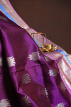 Royal Purple Maharani Pattu Saree with Silver Zari Border