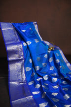 Royal Blue Maharani Pattu Saree with Silver Zari Weaving