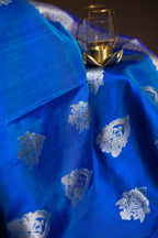 Royal Blue Maharani Pattu Saree with Silver Zari Weaving