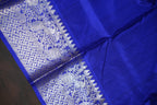 Royal Blue Maharani Pattu Saree with Silver Zari Weaving