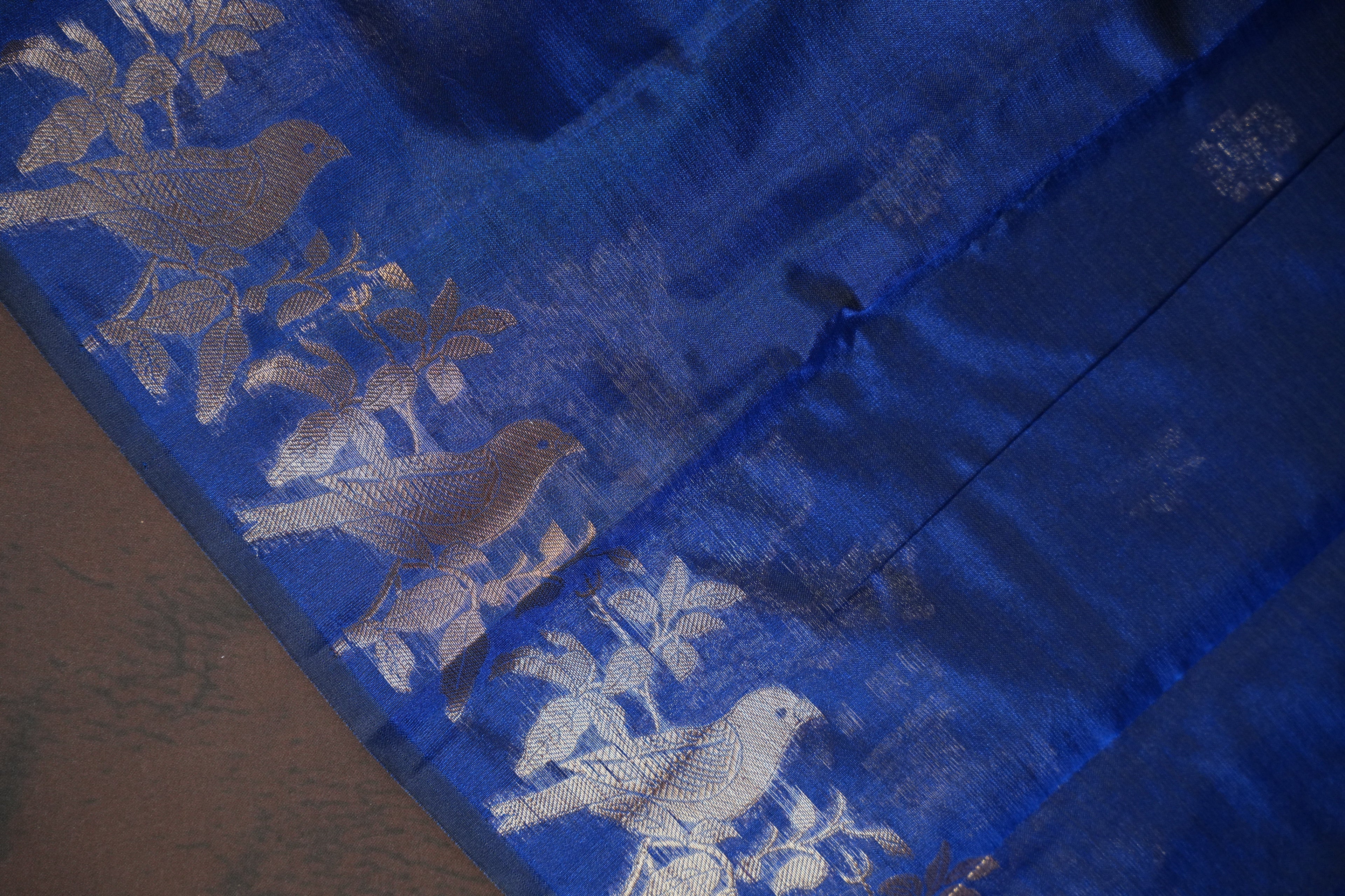 Royal Blue Banaras Silk Saree with All Over Butta Design