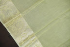 Pastel Yellow Banaras Silk Saree with Silver All Over Butta