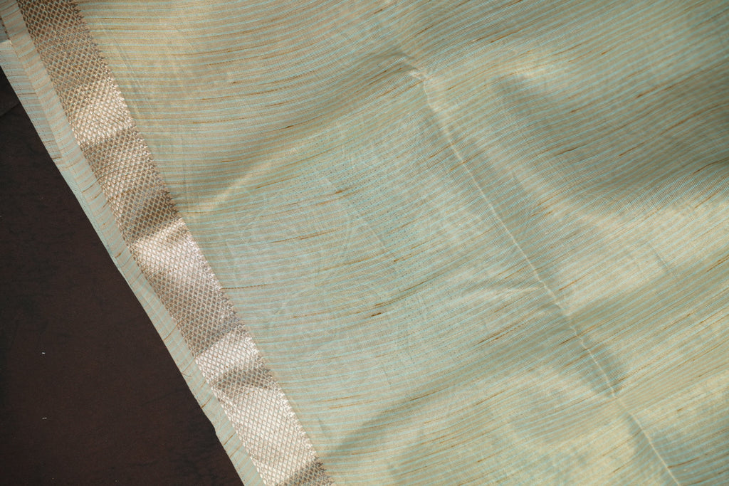 Sky Blue Benaras Saree with Floral Woven Design