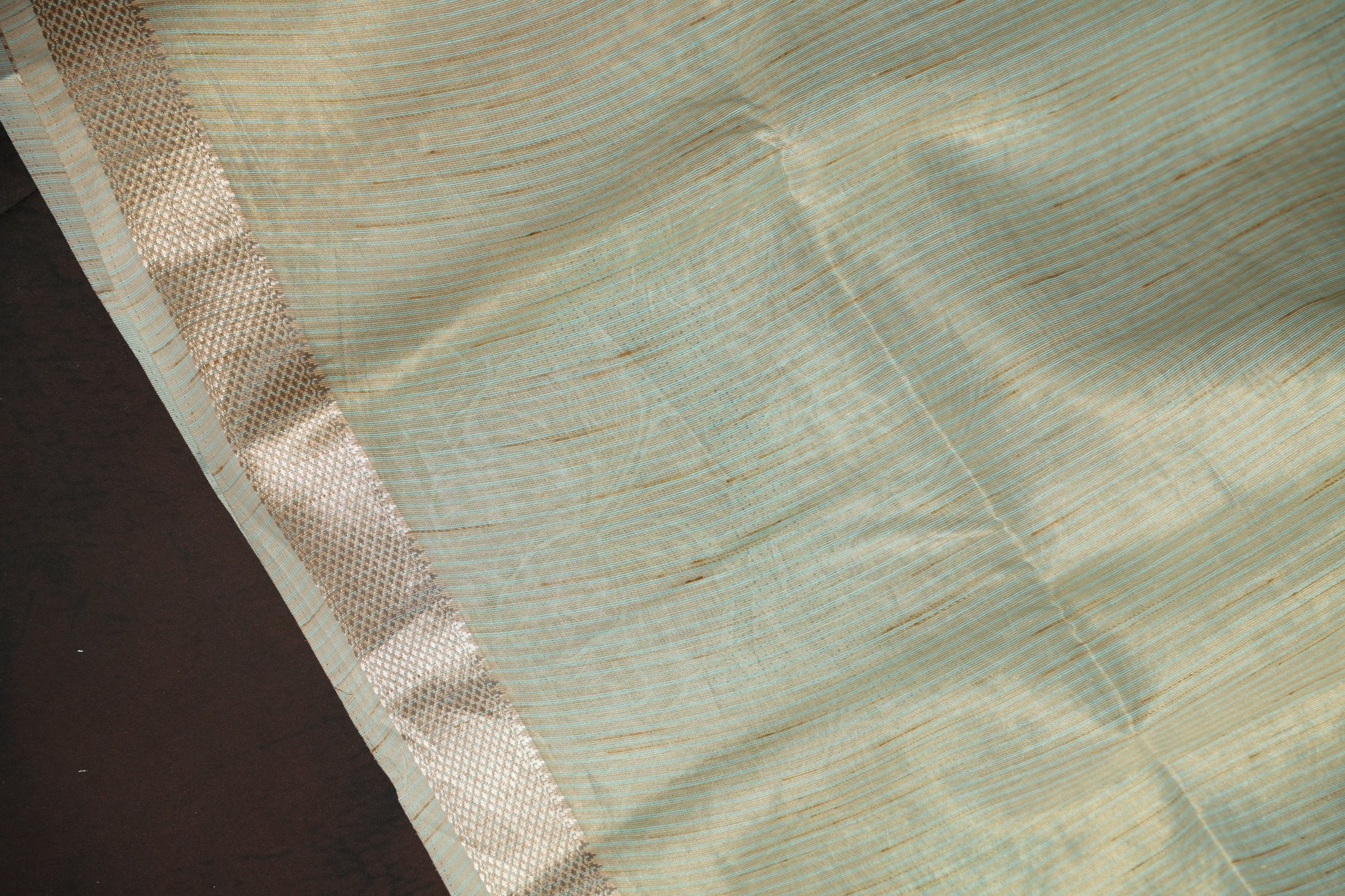Sky Blue Benaras Saree with Floral Woven Design
