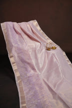 Benaras Saree with Elegant Floral Prints in Lavender