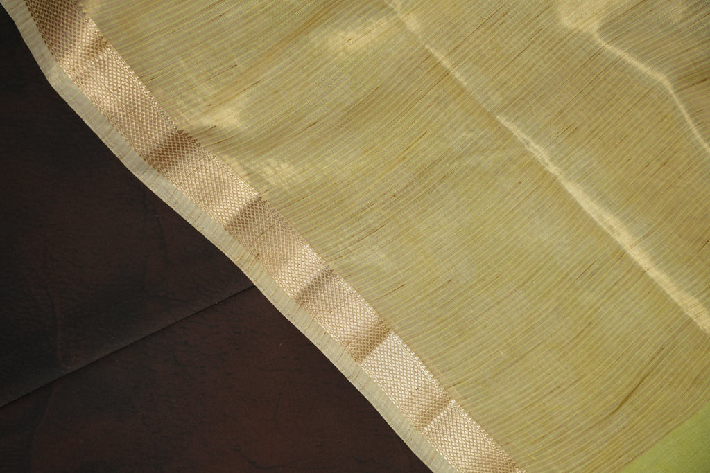 Pastel Green Benaras Saree with Floral Woven Design