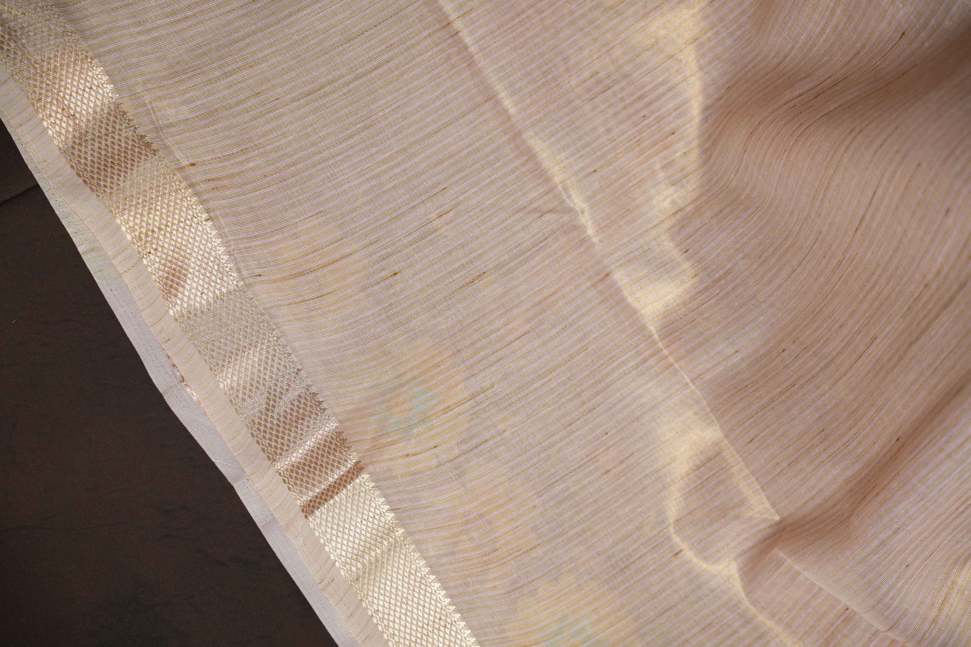 Pastel Lavender Benaras Saree with Floral Embroidery Design
