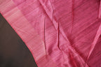 Pink Fancy Linen Saree with Bird Print and Tassel Design