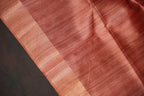 Peach Floral Fancy Linen Saree with Elegant Printed Design