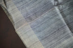 Grey Fancy Linen Saree with Bird Print and Tassel Design
