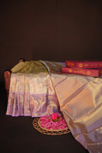 Kanchi Bridal Saree in Gold & Lavender