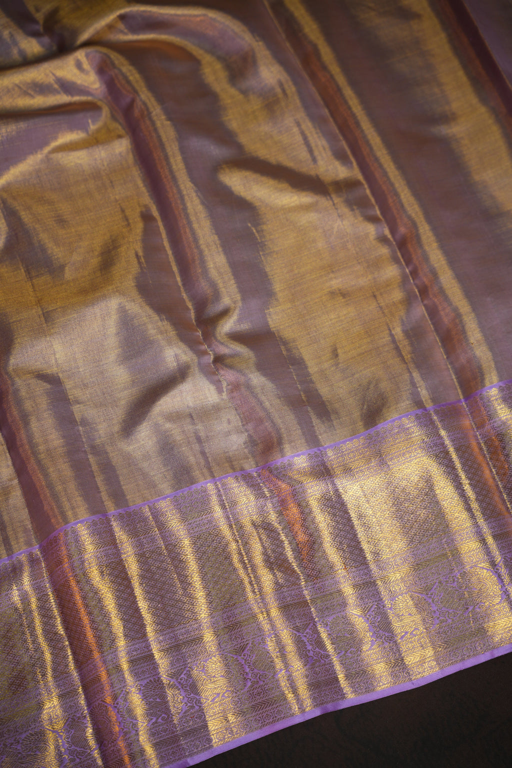 Kanchi Bridal Saree in Gold & Lavender