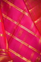 Pink Kanchi Classic Silk Saree with Traditional Zari Checks