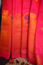 Rani Pink Gadwal Meena Border Silk Saree
