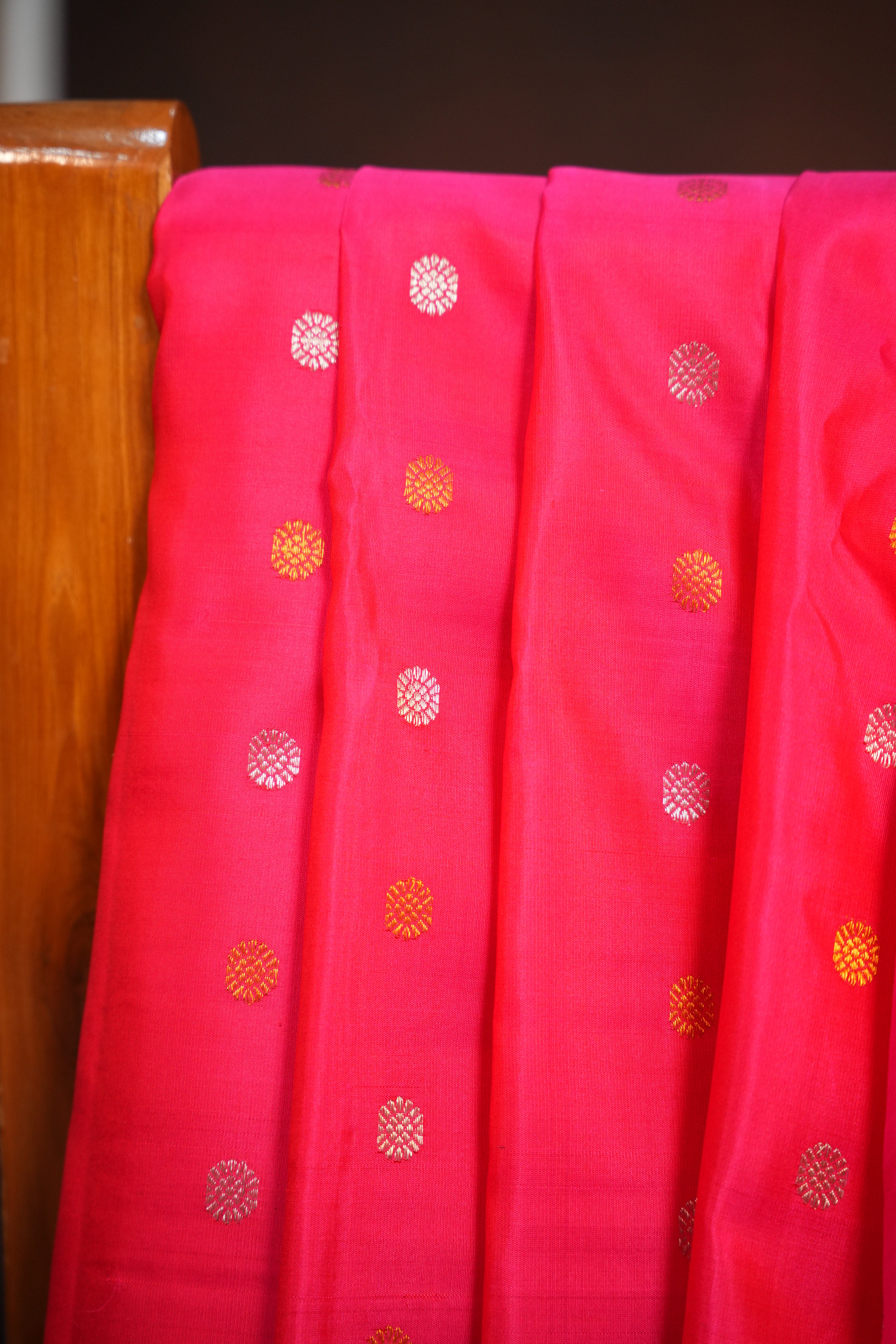 Rani Pink Gadwal Meena Border Silk Saree