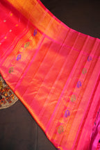 Rani Pink Gadwal Meena Border Silk Saree