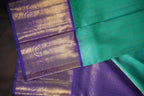 Kanchi Classic Collection Saree in Aqua Blue & Royal Purple
