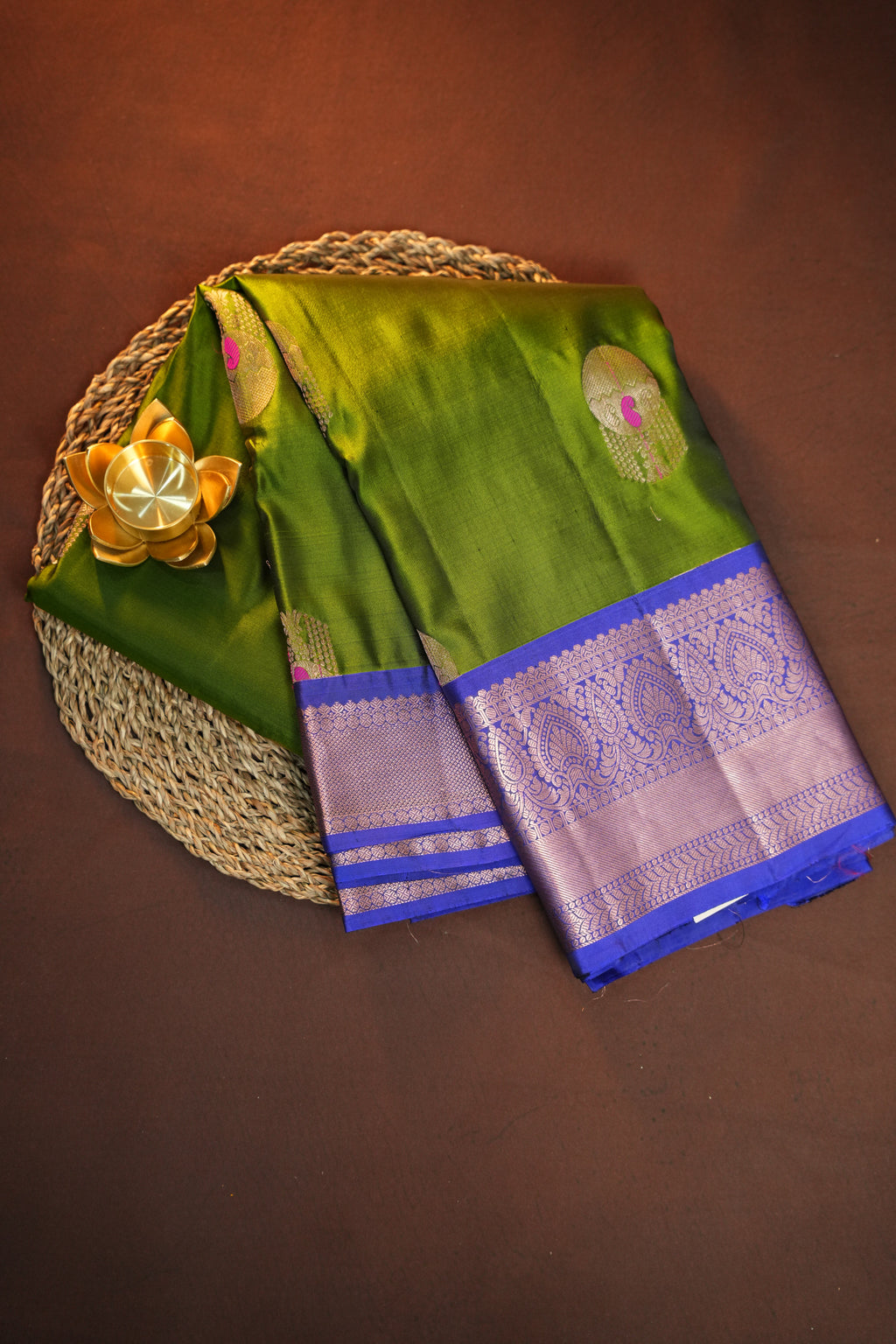 Olive Green Kanchipuram Vintage Collection Saree