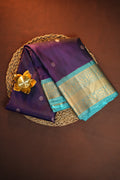 Purple Kanchipuram Vintage Saree with Contrast Zari Border