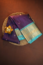 Purple Kanchipuram Vintage Saree with Contrast Zari Border