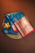Royal Blue Kanchipuram Vintage Saree with Zari Border
