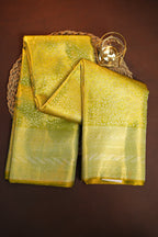 Olive Green Kanchipuram Pattu Jari Wrap Saree