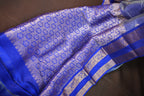Pastel Blue Kanchipuram Vintage Saree with Royal Blue Border