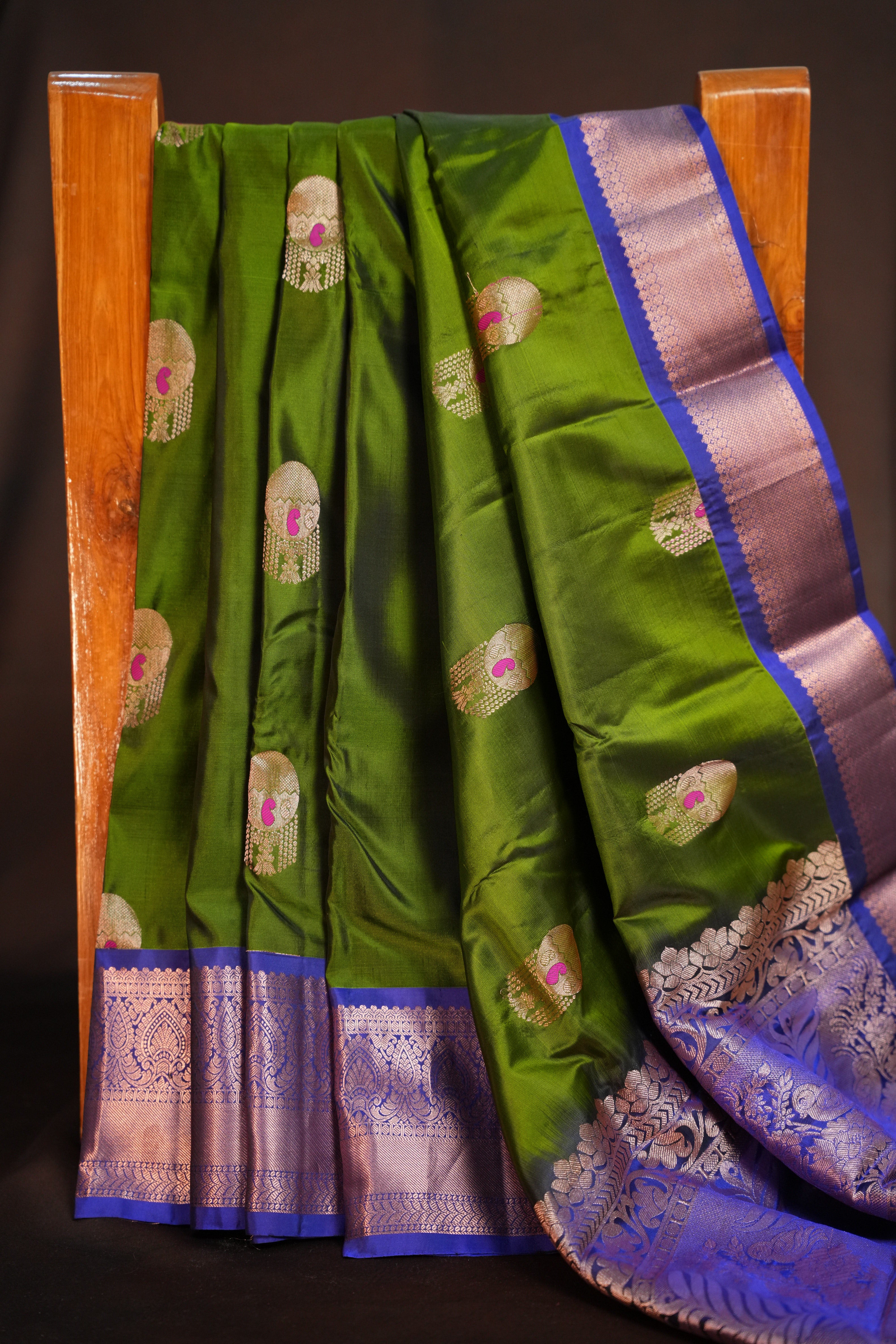 Olive Green Kanchipuram Vintage Collection Saree