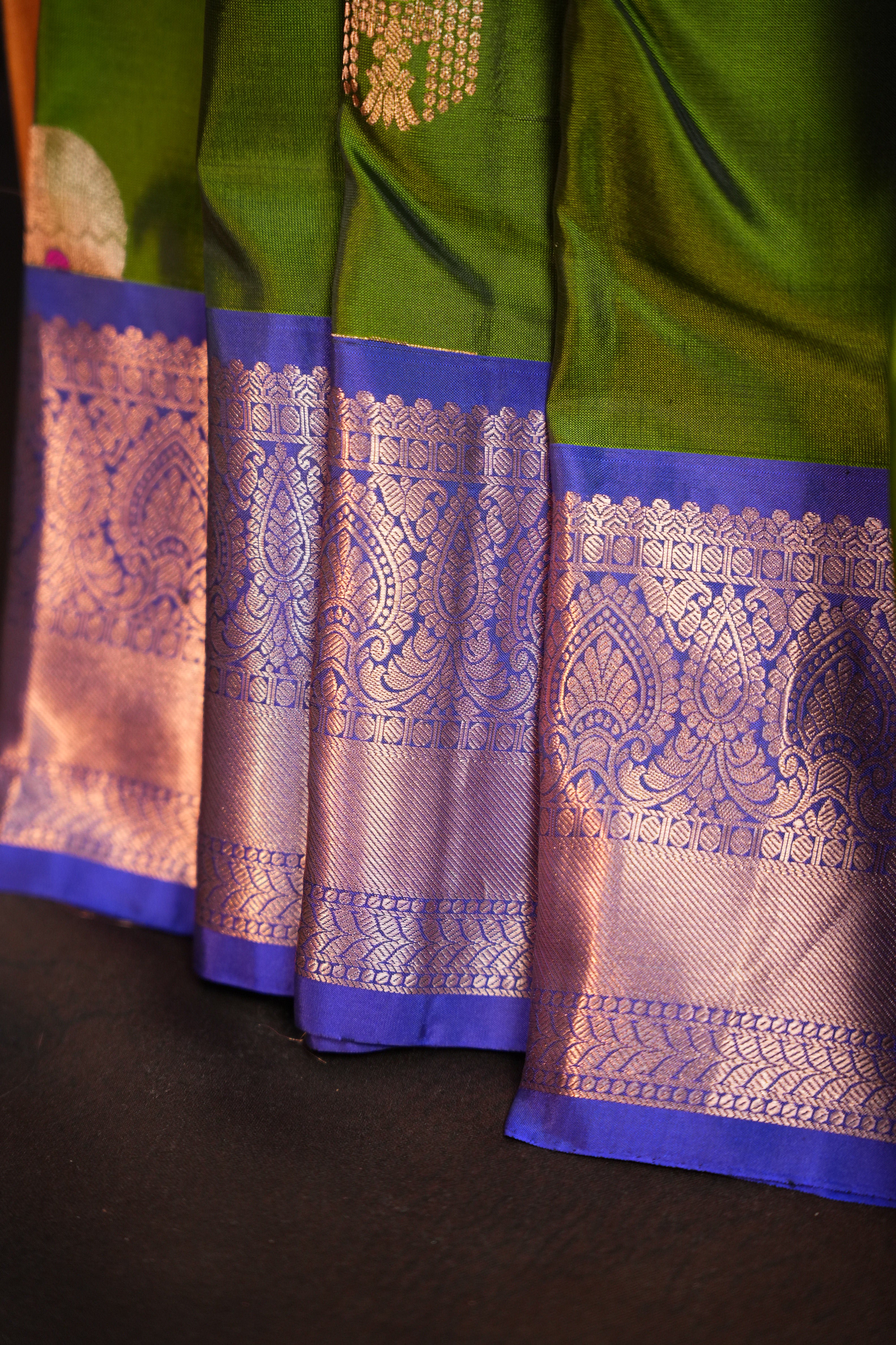 Olive Green Kanchipuram Vintage Collection Saree