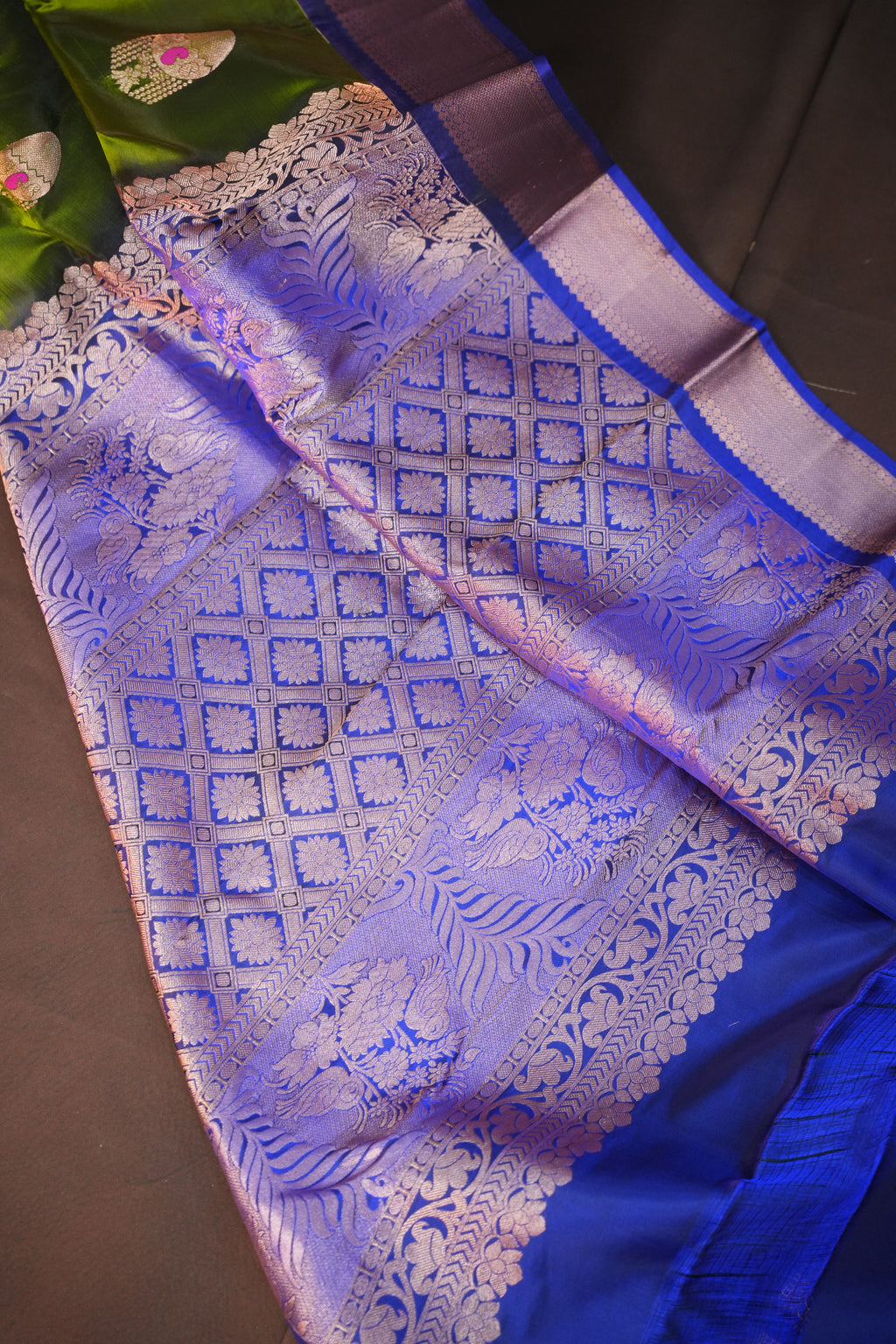 Olive Green Kanchipuram Vintage Collection Saree