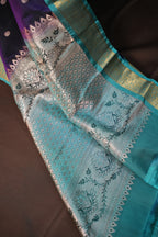 Purple Kanchipuram Vintage Saree with Contrast Zari Border