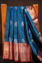 Royal Blue Kanchipuram Vintage Saree with Zari Border