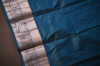 Lavender Kanchipuram Vintage Saree with Teal Zari Border