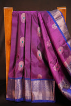 Purple Kanchipuram Vintage Saree with Zari Border