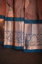 Copper Brown Kanchipuram Vintage Saree with Zari Border
