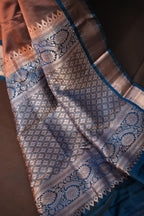 Copper Brown Kanchipuram Vintage Saree with Zari Border