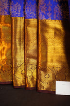 Royal Blue Kanchipuram Vintage Saree with Gold Zari Weaving