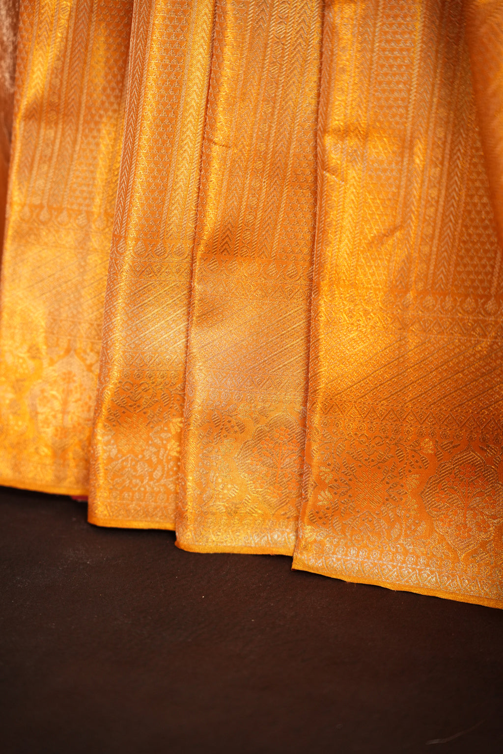 Golden Kanchipuram Pattu Jari Wrap Saree